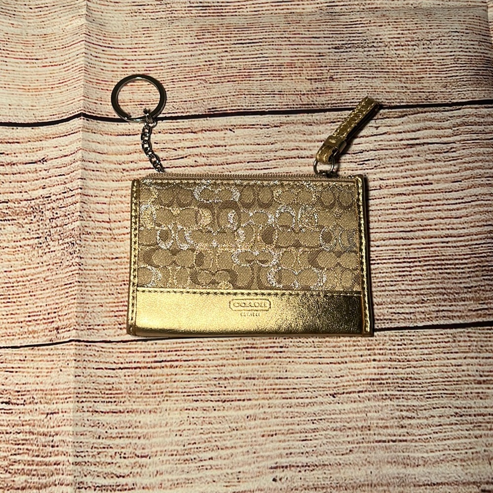 Coach Gold metallic coin purse